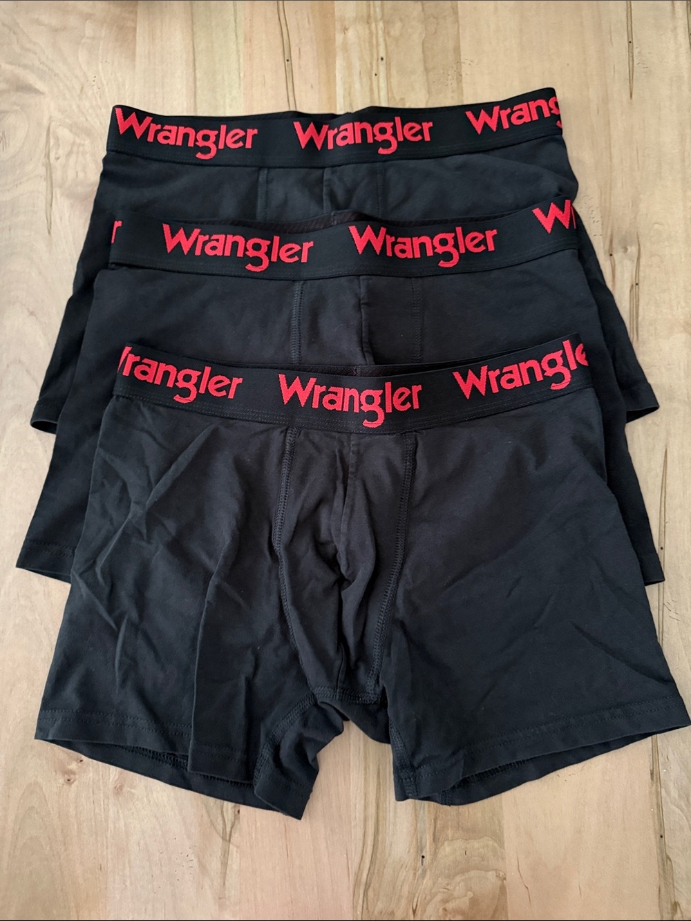Wrangler Black Boxer Briefs with Red Logo Waistband - Pack of 3